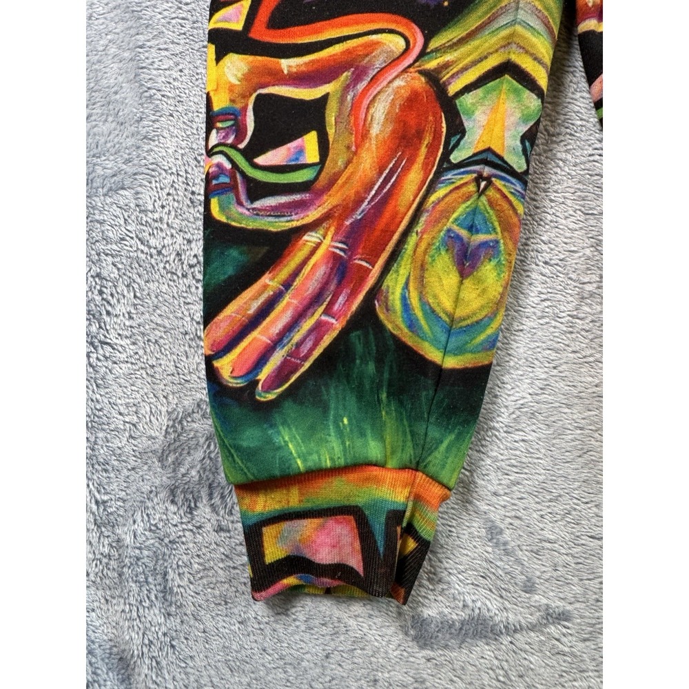 Electro Threads Rafiki Mandrill Hoodie Psychedelic Rave Large All Over Print - Picture 3 of 8